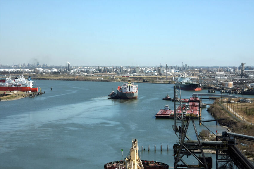View of the Houston shipping channel